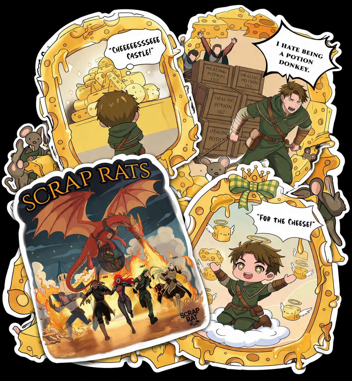 SUPER DELUXE SCRAP RATS STICKER BUNDLE (3-PACK) CUSTOM CUT