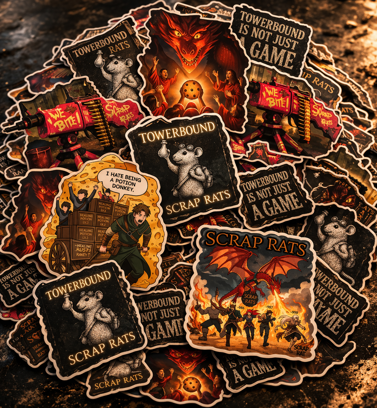 SCRAP RATS STICKER BUNDLE (3-PACK) 3” x 3” • Premium Vinyl